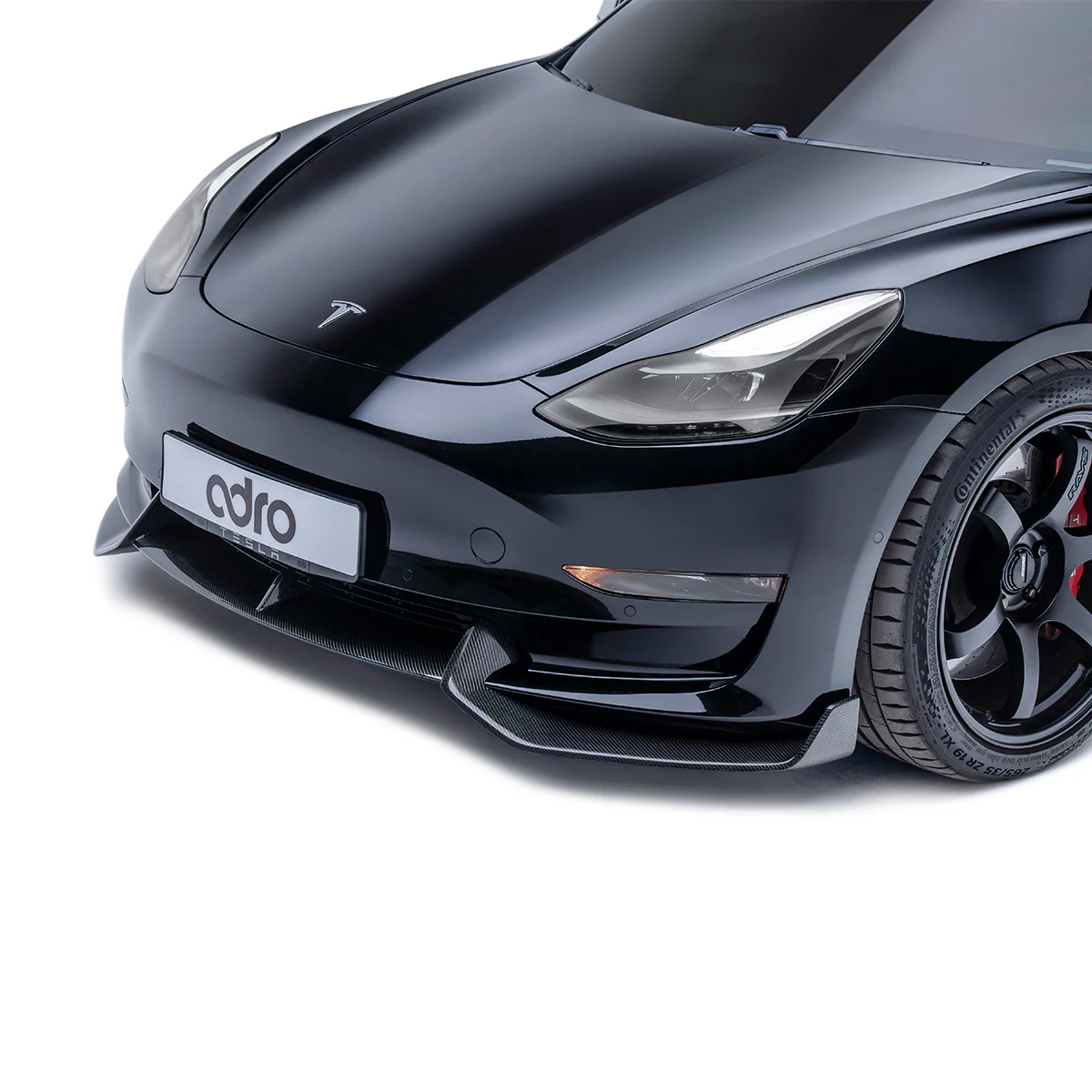 ADRO- TESLA MODEL 3 CARBON FIBER FRONT LIP V2