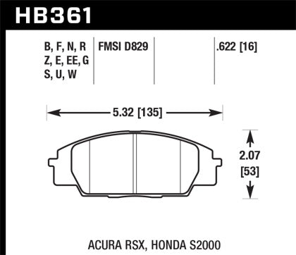 Hawk Performance HPS Street Front brake pads - Honda S2000