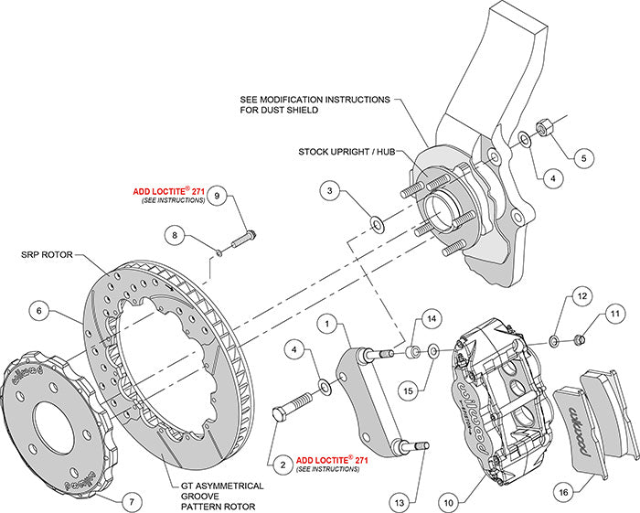 Wilwood Forged Narrow Superlite 6R Big Brake Front Brake Kit - Nissan 350z