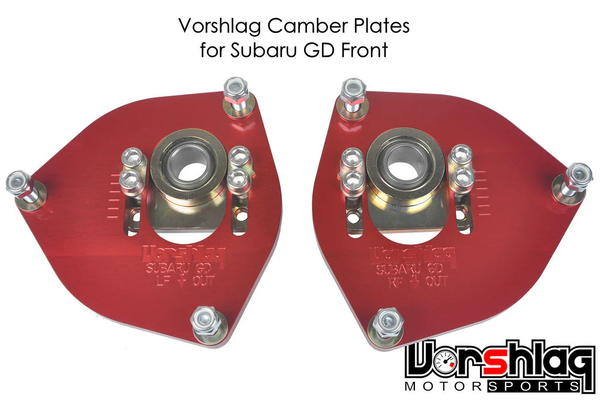 Vorshlag Subaru GD High Caster Camber Plates & Perches, Front