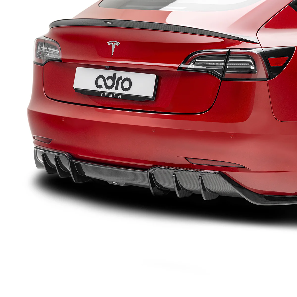 ADRO- TESLA MODEL 3 PREMIUM PREPREG CARBON FIBER REAR DIFFUSER